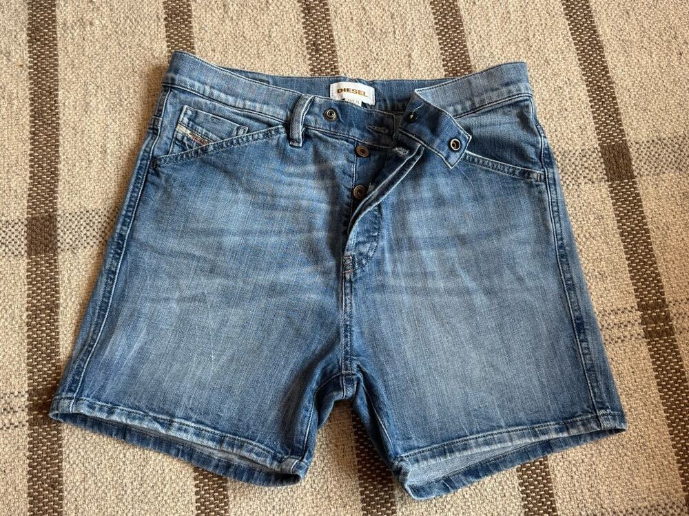 Vintage Diesel Y2K Jean Shorts Women’s 25 Blue Jorts Button Fly High Rise